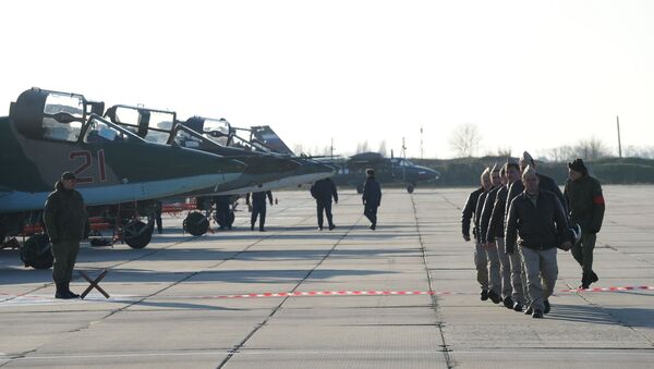 Посаде авиона Су-25 Ваздушно-космичких снага Русије које су се бориле у Сирији - Sputnik Србија