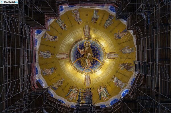 Ekskluzivne fotografije Hrama Svetog Save: Mozaik od 15.000 kvadrata na kom radi 300 umetnika - Sputnik Srbija