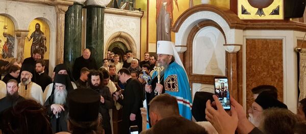 Митрополит кијевски и целе Украјине Онуфрије стигао у храм у Подгорици Митрополит кијевски и целе Украјине Онуфрије стигао у храм у Подгорици - Sputnik Србија