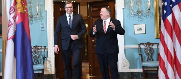 Александар Вучић и Мајк Помпео - Sputnik Србија