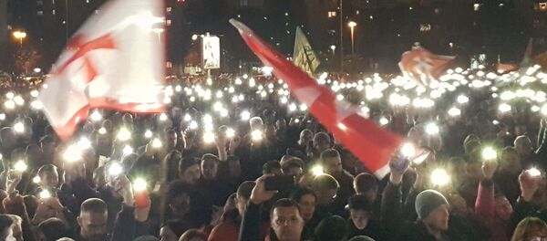 Skup ispred Sabornog hrama u Podgorici - Sputnik Srbija