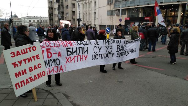 Protest penzionera i bivših radnika PKB - Sputnik Srbija
