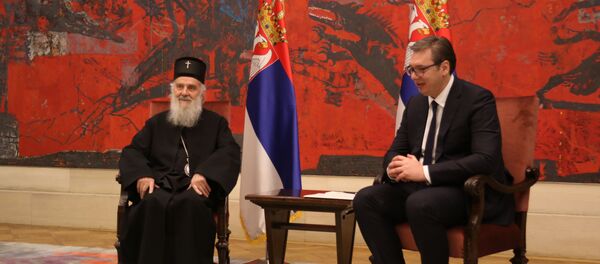 Patrijarh Irinej i Aleksandar Vučić - Sputnik Srbija