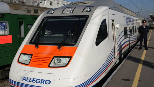 Представљање брзог воза Алегро који саобраћа на релацији Санкт Петербург-Хелсинки - Sputnik Србија