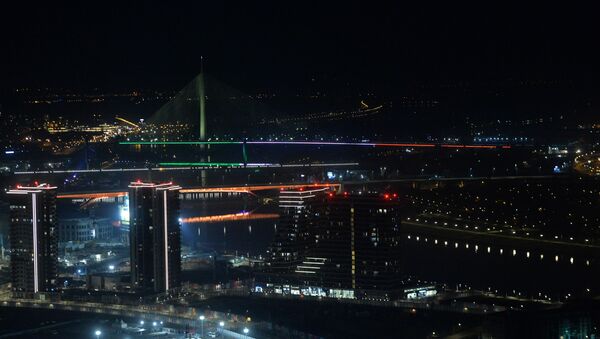 Pogled iz helikoptera, Beograd noću. - Sputnik Srbija