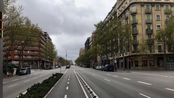 Празне улице Барселоне у време ванредног стања - Sputnik Србија