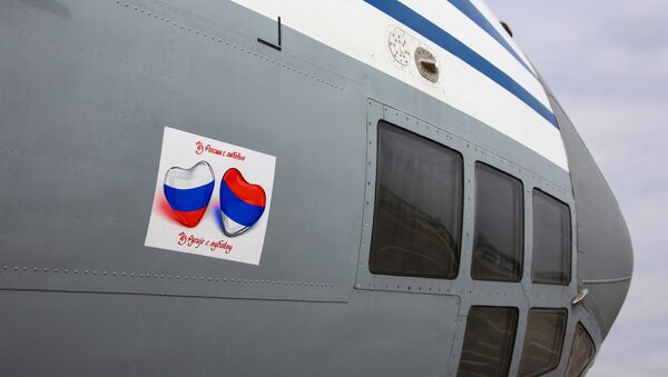 Nalepnica na avionu ”Iz Rusije s ljubavlju” - Sputnik Srbija