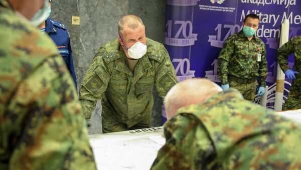 Ruski vojnici na VMA u pomoći Srbiji u borbi protiv virusa korona - Sputnik Srbija