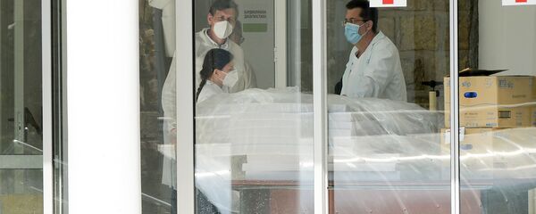 Ковид болница КБЦ Драгиша Мишовић Ковид болница КБЦ Драгиша Мишовић - Sputnik Србија