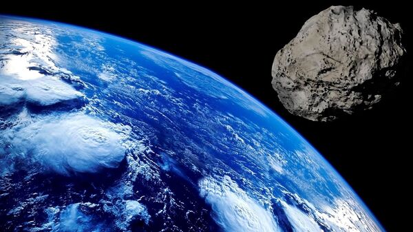 Планета Земља и астероид – илустрација - Sputnik Србија