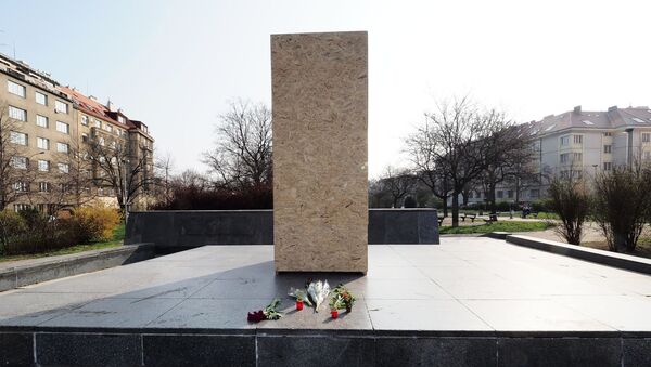 Место где се у Прагу налазио споменик совјетском маршалу Ивану Коњеву - Sputnik Србија