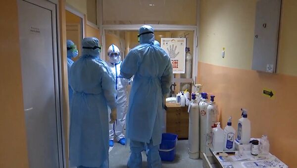 Ruski vojni lekari tokom posete bolnici u Vršcu - Sputnik Srbija