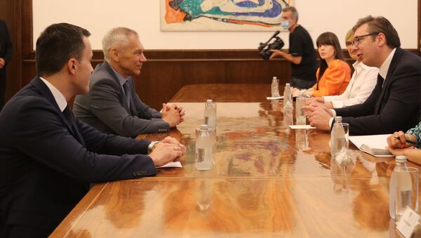 Sastanak predsednika Srbije Aleksandra Vučića i ambasadora Ruske Federacije Aleksandra Bocan-Harčenka - Sputnik Srbija