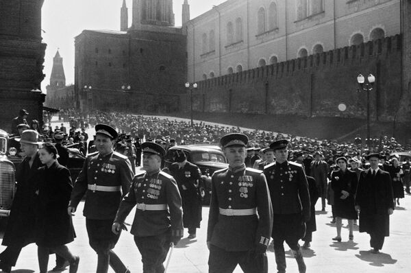 Парада победе у Москви одржана 24. јуна 1945. године у част победе СССР-а над нацистичком Немачком - Sputnik Србија
