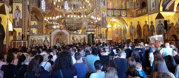 Молебан у Храму Христовог васкрсења у Подгорици Молебан у Храму Христовог васкрсења у Подгорици - Sputnik Србија