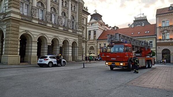 Новосадски ватрогасци и интервентна патрола на месту инцидента - Sputnik Србија