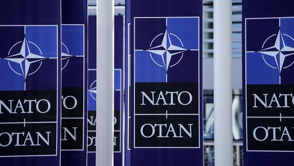 Заставе НАТО-а испред седишта организације у Бриселу - Sputnik Србија