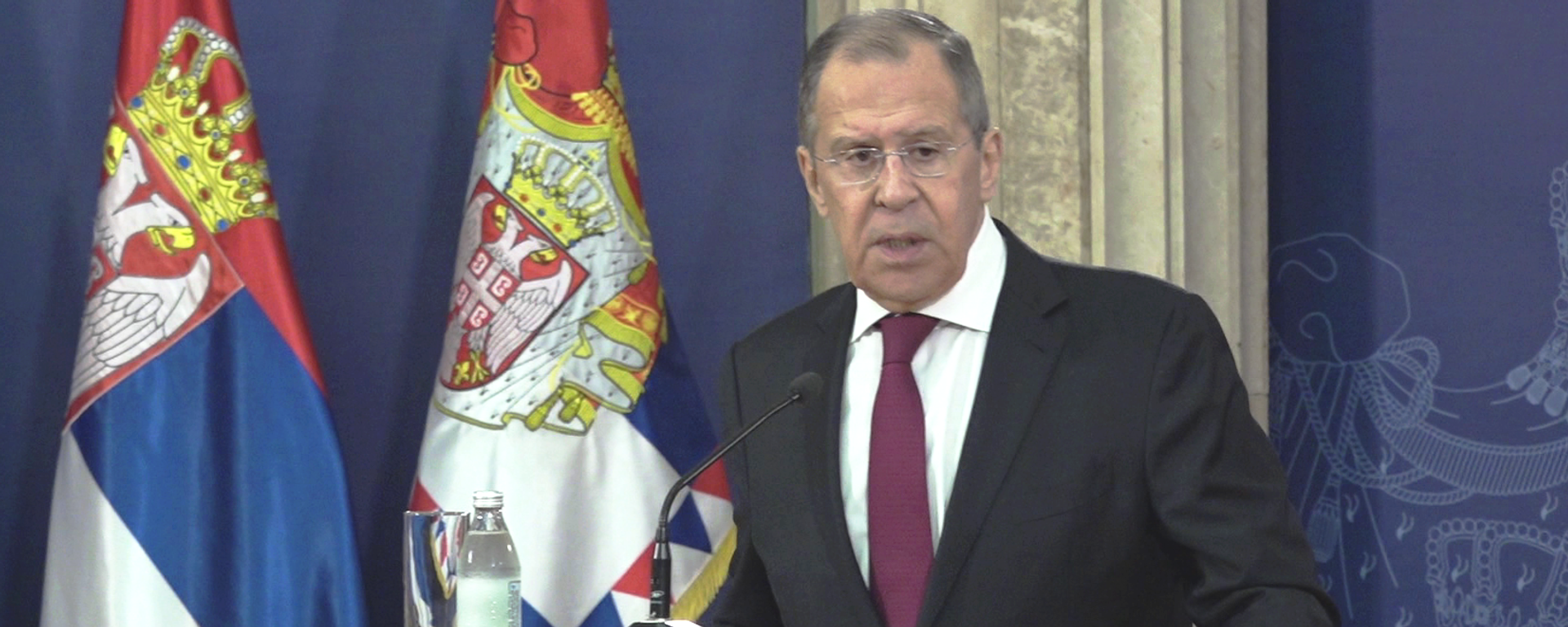 Ministar spoljnih poslova Rusije Sergej Lavrov na konferenciji za štampu u Predsedništvu Srbije - Sputnik Srbija, 1920, 28.08.2022