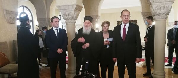 Састанак министра Русије Сергеја Лаврова и патријарха српског Иринеја Састанак министра Русије Сергеја Лаврова и патријарха српског Иринеја - Sputnik Србија