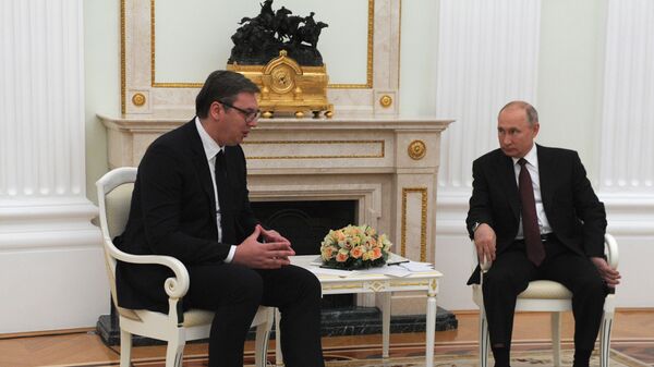 Predsednici Srbije i Rusije Aleksandar Vučić i Vladimir Putin - Sputnik Srbija