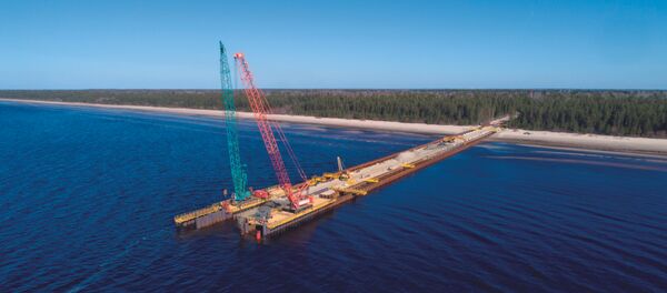 Загат на обали дуж које се постављају цеви за гасовод Северни ток 2 - Sputnik Србија