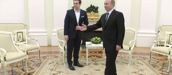 Ruski i grčki predsednici Putin i Cipras - Sputnik Srbija