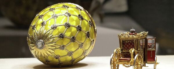 Фабержеово јаје - Експонат у обновљеном музеју Шувалов у Санкт Петербургу Фабержеово јаје - Експонат у обновљеном музеју Шувалов у Санкт Петербургу - Sputnik Србија