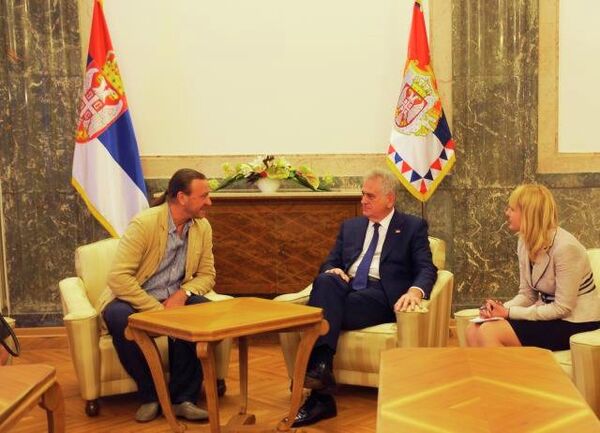 Nikolaj Aleksandrovič Muhin sa predsednikom Srbije Tomislavom Nikolićem Nikolaj Aleksandrovič Muhin sa predsednikom Srbije Tomislavom Nikolićem - Sputnik Srbija