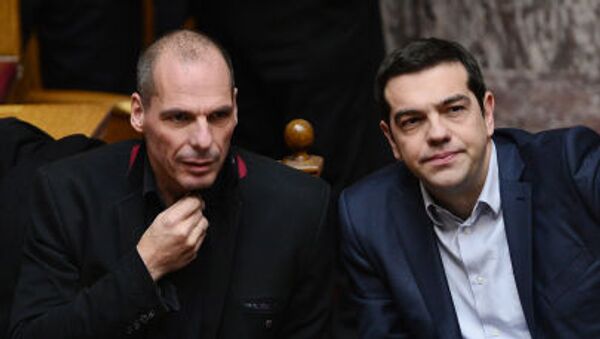 Ministar finansija Janis Varufakis i premijer Grčke Aleksis Cipras - Sputnik Srbija