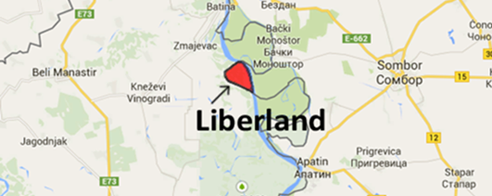 Либерланд лежи на обалама Дунава, између Бачког Моноштора и Змајевца. Основана на ничијој земљи, коју у оквиру разграничења нису тражиле ни Србија, ни Хрватска. - Sputnik Србија, 1920, 18.07.2021