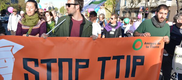 Protesti u Madridu protiv TTIP Protesti u Madridu protiv TTIP - Sputnik Srbija