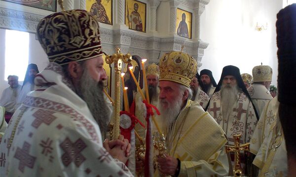 Литургија у Храму рођења светог Јована Крститеља у Јасеновцу, поводом обележавања 70 година од пробоја Јасеновачког логора - Sputnik Србија