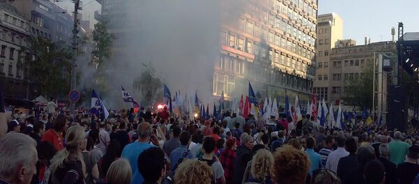 Miting Demokratske stranke u Beogradu Miting Demokratske stranke u Beogradu - Sputnik Srbija