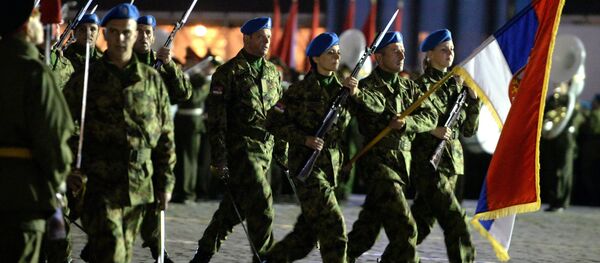 Pripreme srpskih vojnika za Dan pobede u Moskvi - Sputnik Srbija