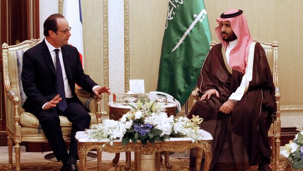 Fransoa Oland i saudijski ministar za odbranu, princ Muhamed bin Salman - Sputnik Srbija