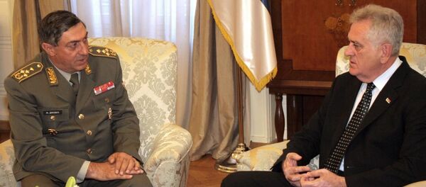 Састанак председника Србије Томислава Николића и начелника Генералштаба Љубише Диковића - Sputnik Србија