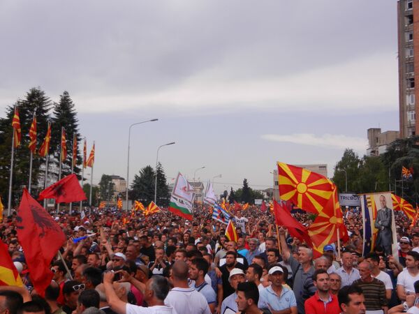 Miting opozicije u Skoplju Miting opozicije u Skoplju - Sputnik Srbija