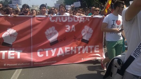 Miting opozicije u Skoplju Miting opozicije u Skoplju - Sputnik Srbija