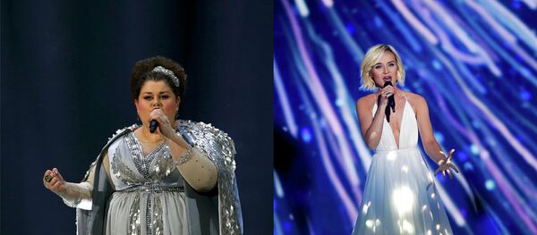 Predstavnice Srbije i Rusije Bojana Stamenov i Paulina Gagarina Predstavnice Srbije i Rusije Bojana Stamenov i Paulina Gagarina - Sputnik Srbija