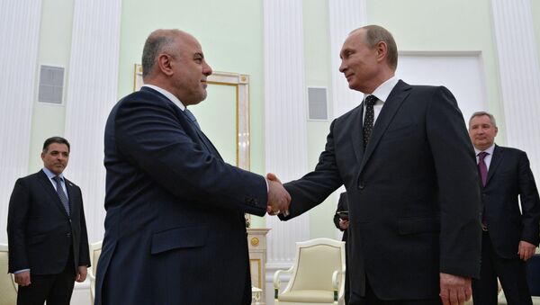 Владимир Путин и ирачки премијер Хајдер ал-Абади - Sputnik Србија