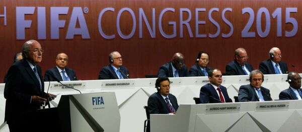 Predsednik FIFA Sep Blater drži uvodni govor na 65. kongresu FIFA u Cirihu - Sputnik Srbija