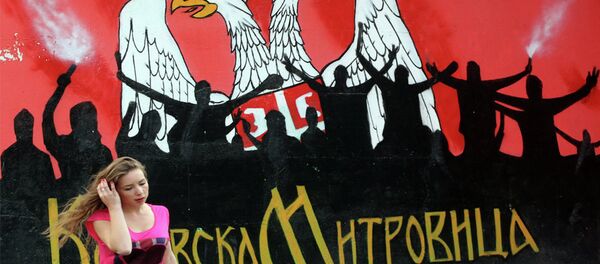 Графит у Косовској Митровици Графит у Косовској Митровици - Sputnik Србија