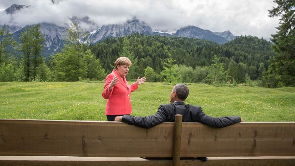 Angela Merkel i Barak Obama odmaraju na Samitu G7 Garniš-partenkirhenu u Nemačkoj - Sputnik Srbija