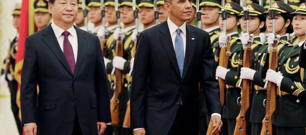 Амерички председник Барак Обама и кинески председник Кси Ђинпинг у Пекингу 12. новембра 2014. Амерички председник Барак Обама и кинески председник Кси Ђинпинг у Пекингу 12. новембра 2014. - Sputnik Србија
