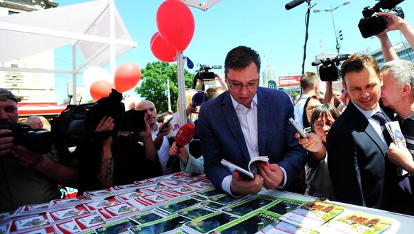 Premijer Srbije Aleksandar Vučić sa gradonačelnikom Beograda Sinišom Malim prisustvuje promociji turističke ponude Srbije - Sputnik Srbija