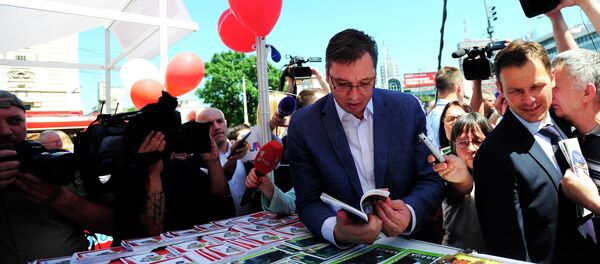 Премијер Србије Александар Вучић са градоначелником Београда Синишом Малим присуствује промоцији туристичке понуде Србије - Sputnik Србија