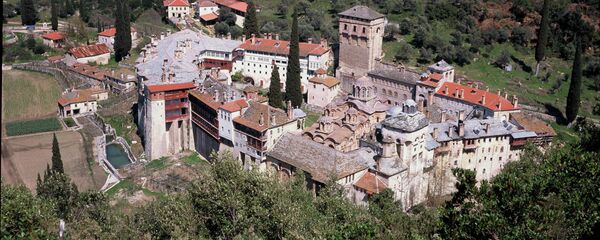 Хиландар - Панорама југозапад Хиландар - Панорама југозапад - Sputnik Србија