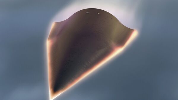 In this undated artist's rendition released by the Defense Advanced Research Projects Agency (DARPA) showing the Falcon Hypersonic Technology Vehicle 2 (HTV-2) - Sputnik Србија