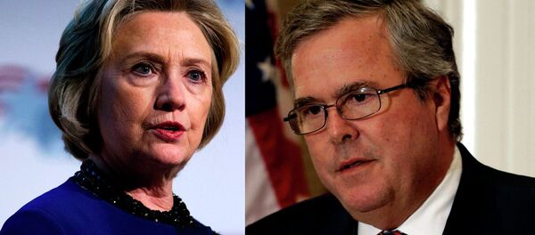 Хилари Клинтон и Џеб Буш Хилари Клинтон и Џеб Буш - Sputnik Србија
