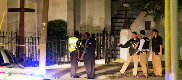 Police stand outside the Emanuel AME Church following a shooting Wednesday, June 17, 2015, in Charleston, S.C. - Sputnik Србија